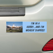 Shuttle start, ik heb haast...En ik ben weari... Bumpersticker (Op auto)