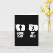 Shuttle Your Dad My Dad Funny Badminton Kaart (Gele Bloem)