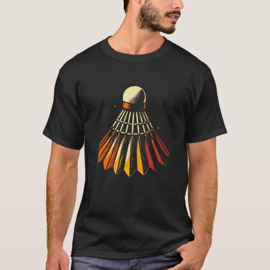 Shuttlecock Badmintonspeler T-shirt (Voorkant)