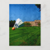 Shuttlecock op het gras briefkaart (Voorkant)