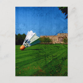 Shuttlecock op het gras briefkaart