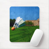 Shuttlecock op het gras muismat (Met muis)