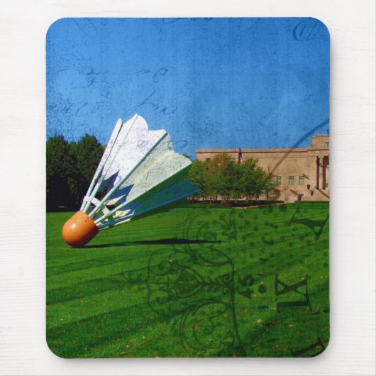 Shuttlecock op het gras muismat (Voorkant)