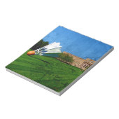 Shuttlecock op het gras notitieblok (Linkerzijde)