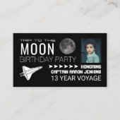 Shuttles Trip to the Moon, Birthday Party Ticket Informatiekaartje (Voorkant)