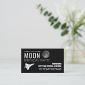 Shuttles Trip to the Moon, Birthday Party Ticket Informatiekaartje (Staand voorkant)