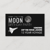 Shuttles Trip to the Moon, Birthday Party Ticket Informatiekaartje (Voorkant)