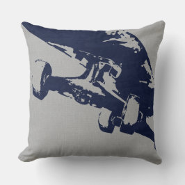 Shuvit Shove-it Skateboard Pillow Silver Navy Kussen