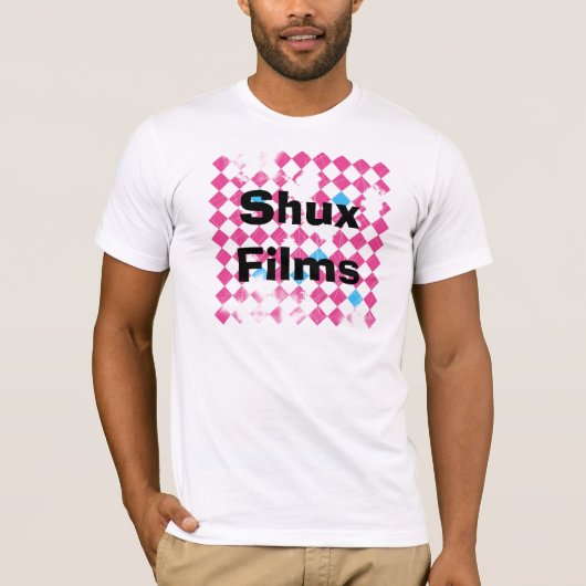 ShuxFilmsBackgroundFINAL, Shux Films T-shirt (Voorkant)