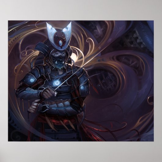 SHWANN: De futuristische Samurai DJ Poster (Voorkant)