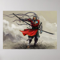 SHWANN: De futuristische Samurai DJ print