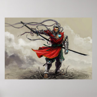 SHWANN: De futuristische Samurai DJ print