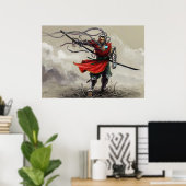 SHWANN: De futuristische Samurai DJ print (Thuiskantoor)