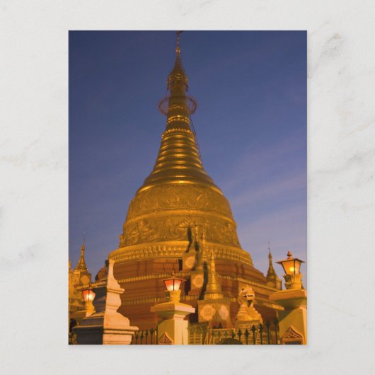 Shwe Myin Tin Tempel, schemering, Make Tehi Lar, Briefkaart (Voorkant)
