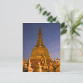 Shwe Myin Tin Tempel, schemering, Make Tehi Lar, Briefkaart (Staand voorkant)
