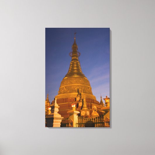 Shwe Myin Tin Tempel, schemering, Make Tehi Lar, Canvas Afdruk (Voorkant)