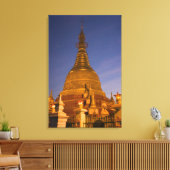 Shwe Myin Tin Tempel, schemering, Make Tehi Lar, Canvas Afdruk (Insitu (Woonkamer))