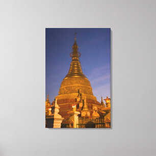 Shwe Myin Tin Tempel, schemering, Make Tehi Lar, Canvas Afdruk