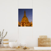 Shwe Myin Tin Tempel, schemering, Make Tehi Lar, Poster (Keuken)