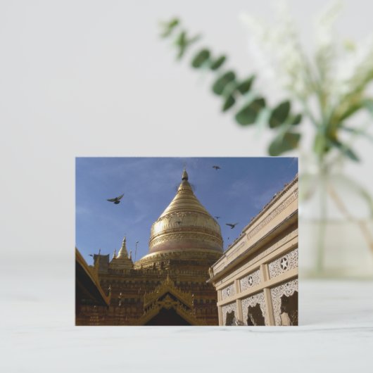 Shwe Zigon Pagoda Briefkaart (Staand voorkant)