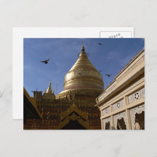 Shwe Zigon Pagoda Briefkaart (Voorkant / Achterkant)