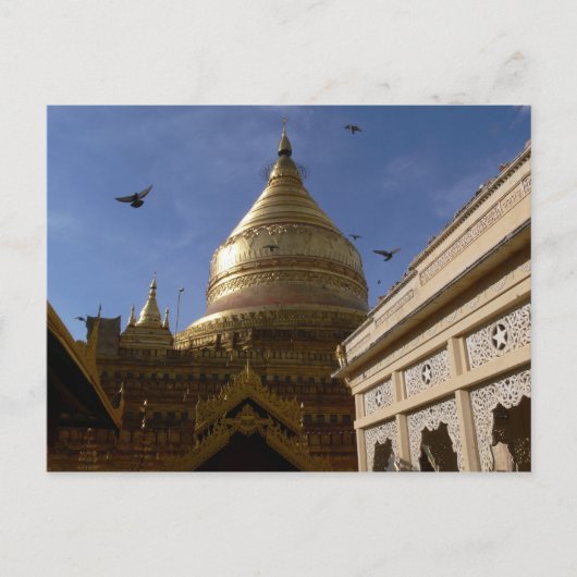 Shwe Zigon Pagoda Briefkaart (Voorkant)