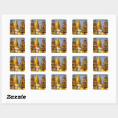 Shwe Zigon Pagoda-complex in Bagan (Pagan), Vierkante Sticker (Vel)
