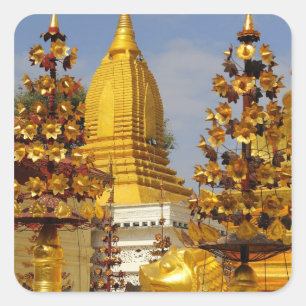 Shwe Zigon Pagoda-complex in Bagan (Pagan), Vierkante Sticker