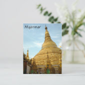 Shwedagon gouden stoepa briefkaart (Staand voorkant)