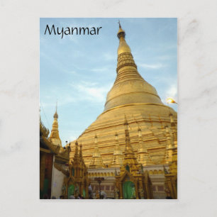 Shwedagon gouden stoepa briefkaart