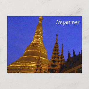 Shwedagon Night Myanmar Briefkaart