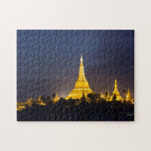 Shwedagon Pagoda bij nacht Legpuzzel