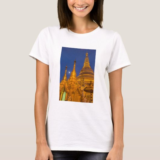 Shwedagon Pagoda bij nacht, Myanmar T-shirt (Voorkant)