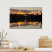 Shwedagon Pagoda, Myanmar, Yangon Poster (Keuken)