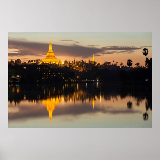 Shwedagon Pagoda, Myanmar, Yangon Poster (Voorkant)