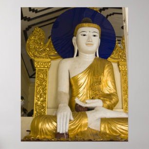 Shwedagon Pagoda (Paya), grote tempel site die 3 Poster