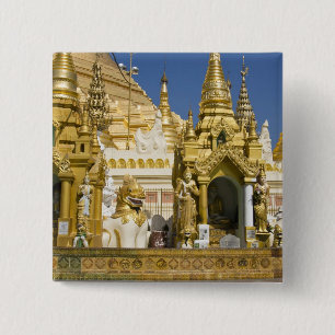 Shwedagon Pagoda (Paya), grote tempel site die Vierkante Button 5,1 Cm