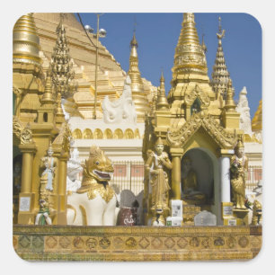 Shwedagon Pagoda (Paya), grote tempel site die Vierkante Sticker