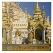 Shwedagon Pagoda (Paya), grote tempellocatie die Tegeltje (Voorkant)