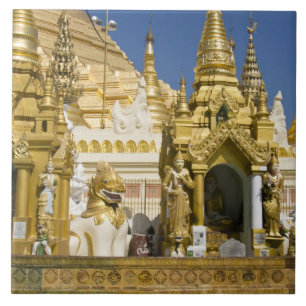 Shwedagon Pagoda (Paya), grote tempellocatie die Tegeltje