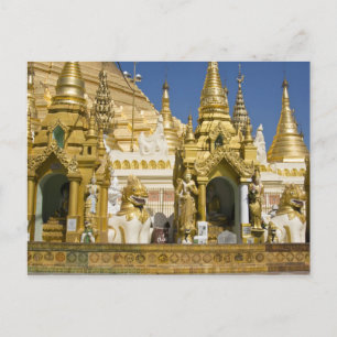 Shwedagon Pagoda (Paya), grote tempelsite die Briefkaart