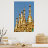 Shwedagon Pagoda Spires Poster (Keuken)
