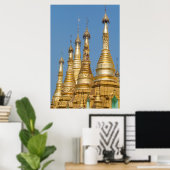 Shwedagon Pagoda Spires Poster (Thuiskantoor)