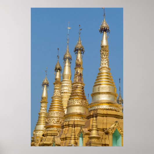 Shwedagon Pagoda Spires Poster (Voorkant)