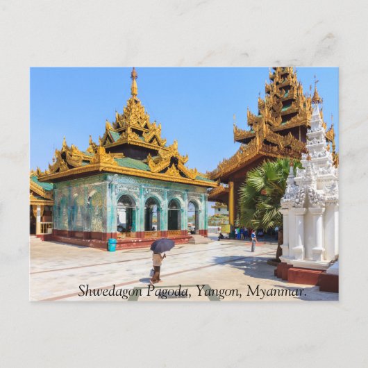Shwedagon Pagoda, Yangon, Myanmar. Briefkaart (Voorkant)