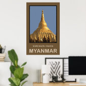 Shwedagon Pagoda Yangon Myanmar Poster (Thuiskantoor)