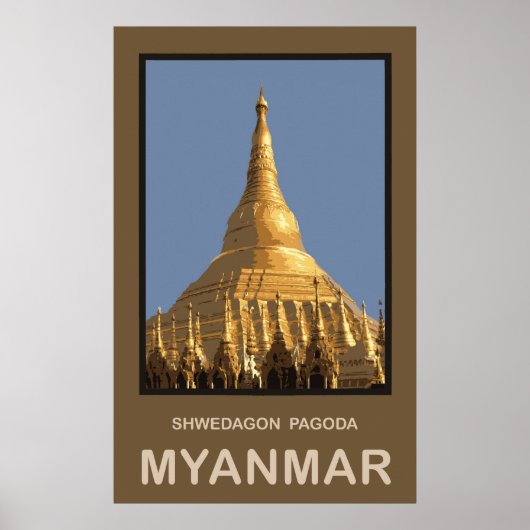 Shwedagon Pagoda Yangon Myanmar Poster (Voorkant)