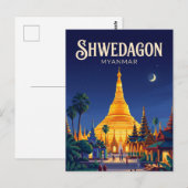 Shwedagon Pagode Myanmar Briefkaart (Voorkant / Achterkant)