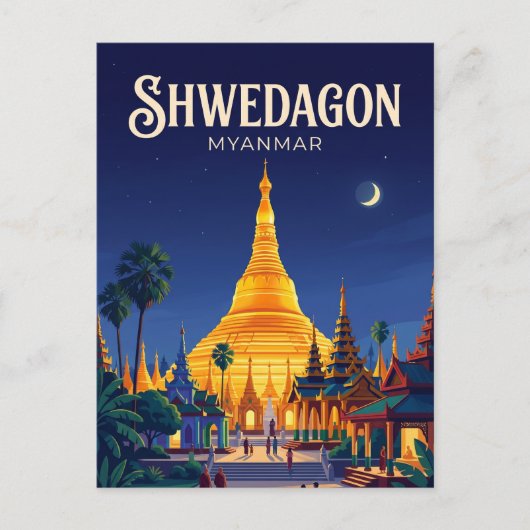Shwedagon Pagode Myanmar Briefkaart (Voorkant)