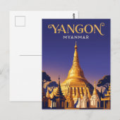 Shwedagon Pagode Myanmar Briefkaart (Voorkant / Achterkant)